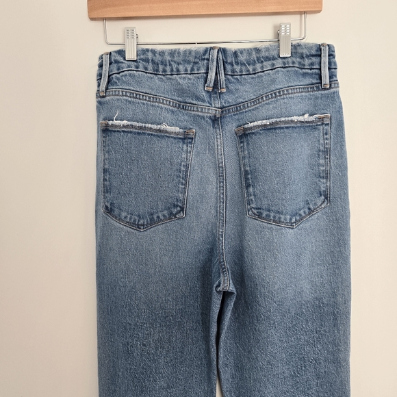 Good American Tall Straight Leg Front Hem Split Jeans - Picture 6 of 7